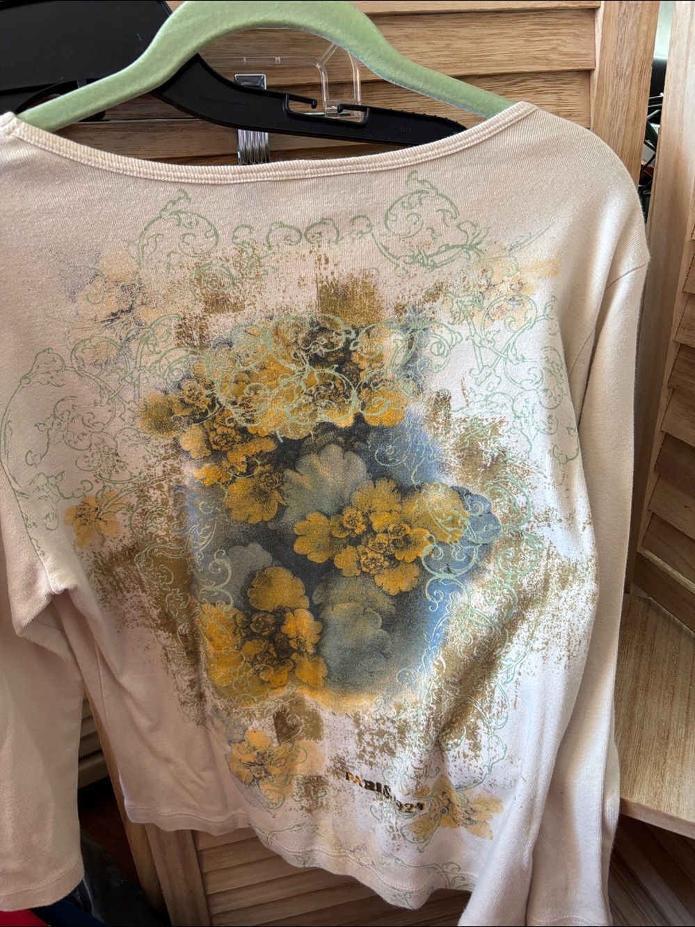 Westbound Tee with Gold and Blue Floral Paris Graphic PM - Picture 4 of 4
